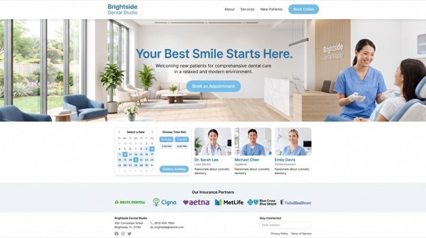 Modern Dental Practice — Calm design that fills the calendar.
