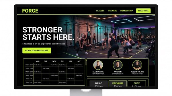 Boutique Fitness Studio — High-energy design that converts trials.