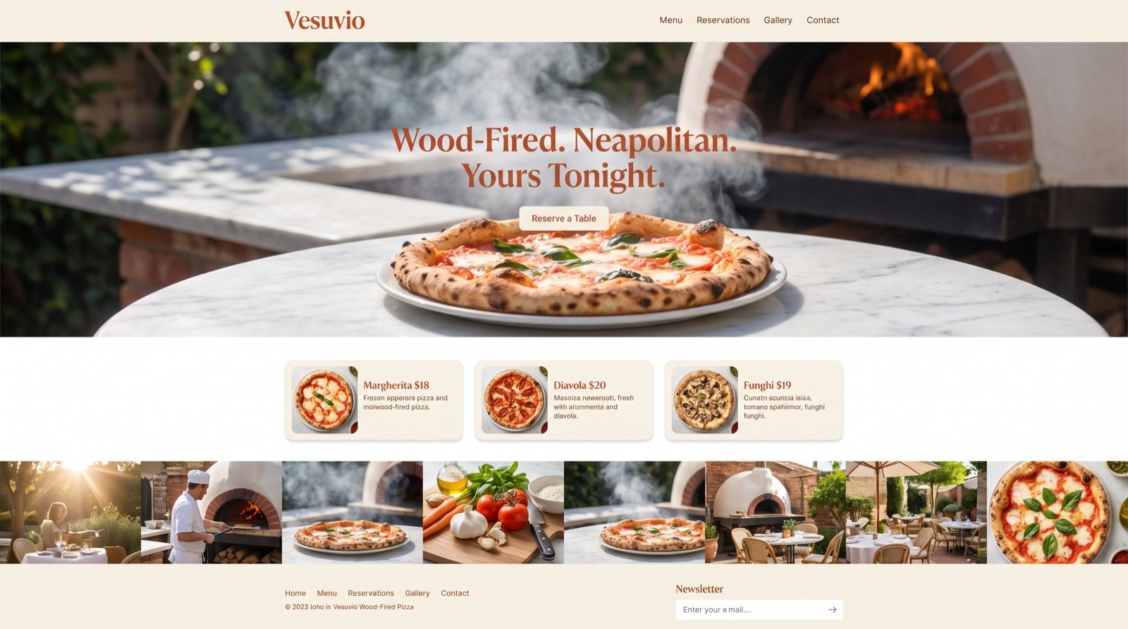 Neighborhood Pizzeria — Light theme variant